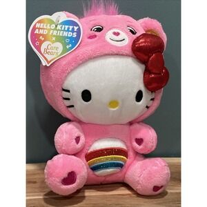 Hello Kitty and Friends Care Bears Dressed Cheer Bear 8"  Plush NEW Licensed
